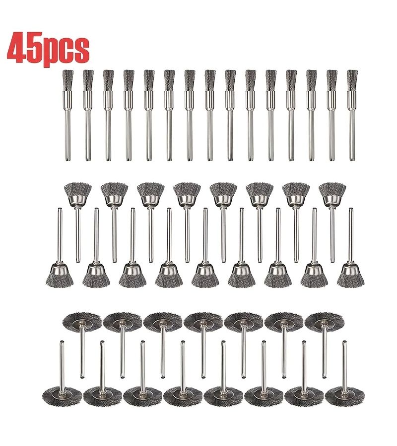 60pcs Wire Wheel Cup Brush Set For Drill Polishing Tools Crimped Die Grinder Rotary Electric Tool Long Lasting Durability Easy Cleaning - Image 3