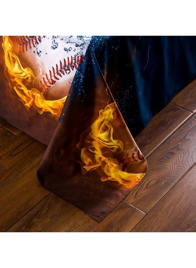 NIBEMINENT 4-Piece 3D Printed Fitted and Bed Sheet with Pillowcase polyester Multicolour 45.00 x 8.00 35.00cm - Image 2