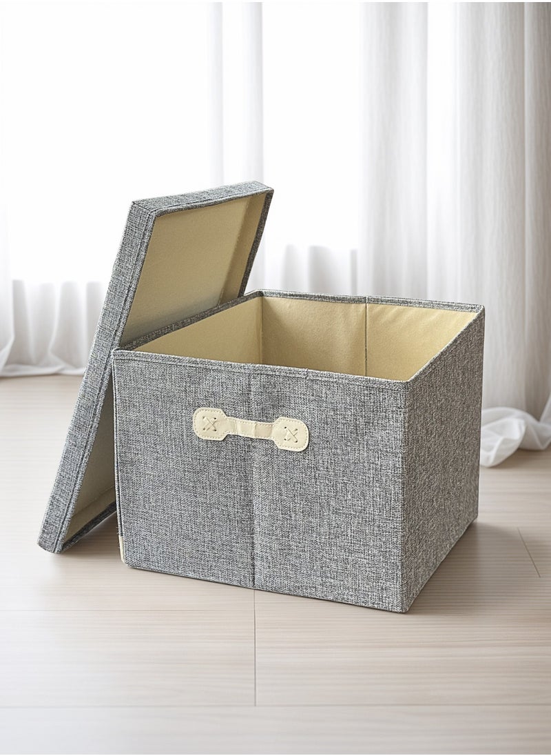 Generic Storage Box with Cover Wardrobe Clothes Organizer Foldable Closet Storage Organizer for Clothes Jeans with Carrying Handles Cube Storage Bin for Home Bedroom Office,47x38x28cm，60L  - Image 3