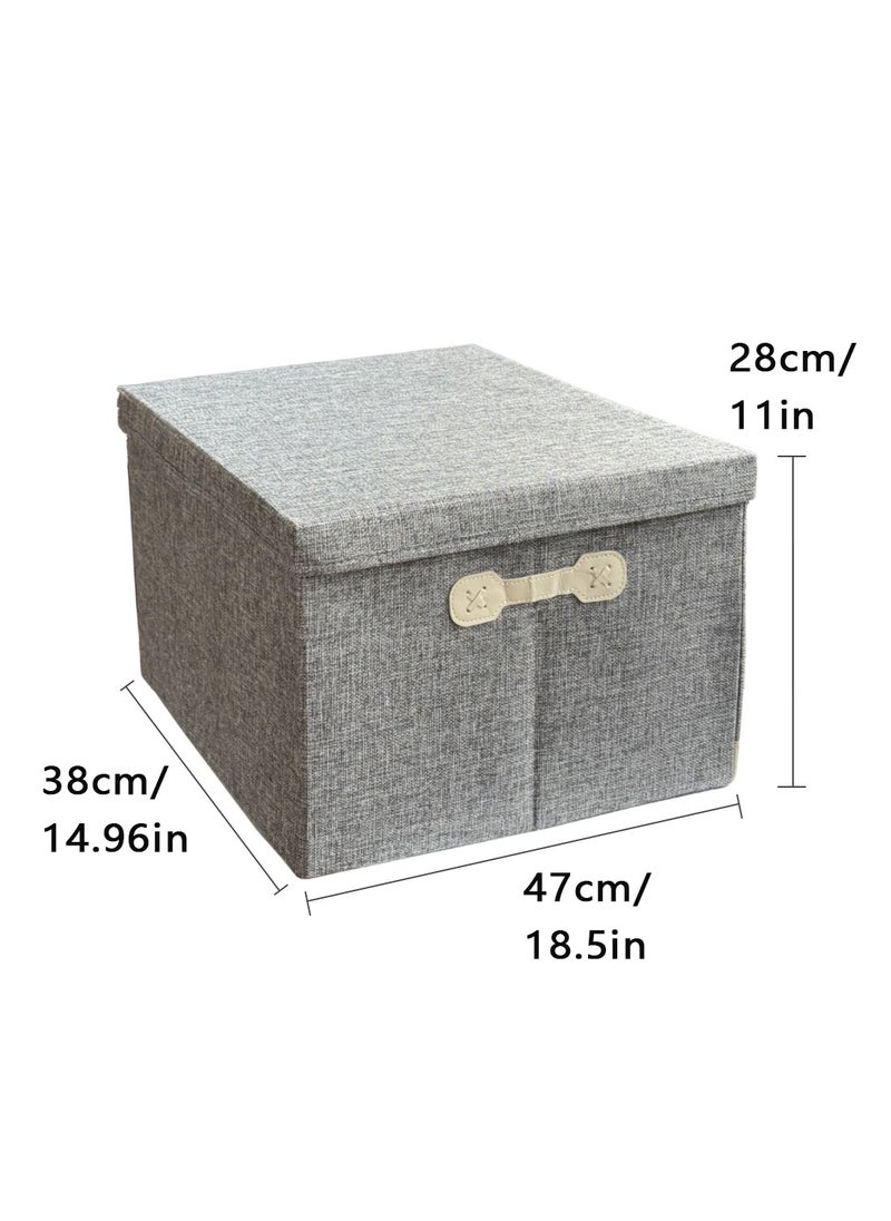 Generic Storage Box with Cover Wardrobe Clothes Organizer Foldable Closet Storage Organizer for Clothes Jeans with Carrying Handles Cube Storage Bin for Home Bedroom Office,47x38x28cm，60L  - Image 4