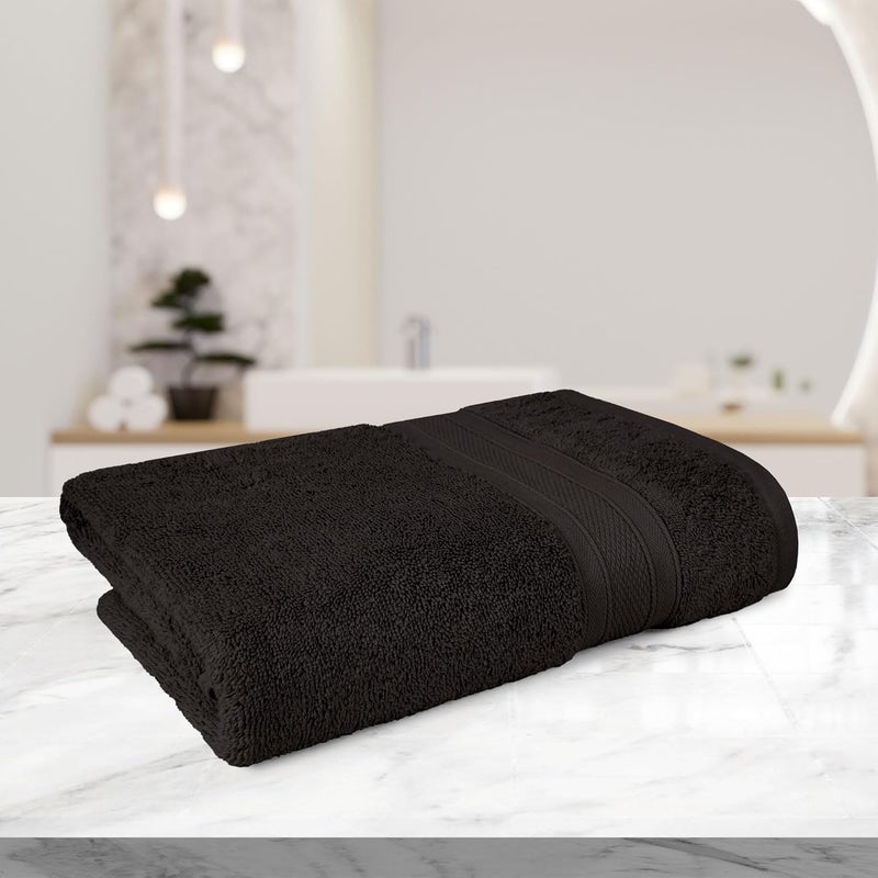Trident منشفة حمام تريديانت سوفت كومفورت إير ريتش 100 قطن 500 جرام للمقاس الكبير للرجال والنساء 1 قطعة 69 سم × 137 سم أسود - Image 5