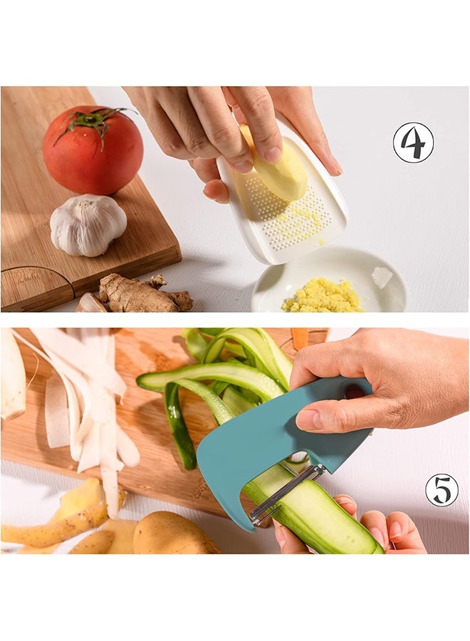 طقم أدوات المطبخ 6 قطع، أدوات طبخ قابلة للتكديس لتوفير المساحة للمطابخ الصغيرة، ملحقات لعربة الرحلات داخل غسالة الصحون آمنة - Image 4