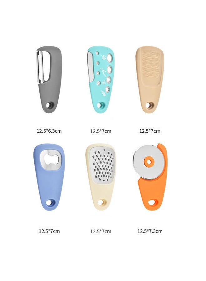 طقم أدوات المطبخ 6 قطع، أدوات طبخ قابلة للتكديس لتوفير المساحة للمطابخ الصغيرة، ملحقات لعربة الرحلات داخل غسالة الصحون آمنة - Image 2