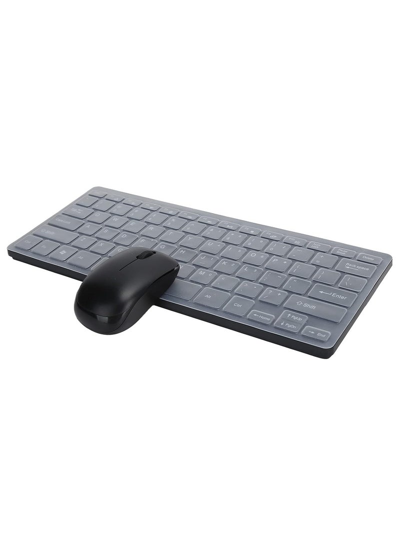 Wireless Keyboard Mouse Set, K03 81Keys Lightweight Keyboard with Silent Mini Mouse, Simple Black, for Outdoor Office (Black)  - Image 2