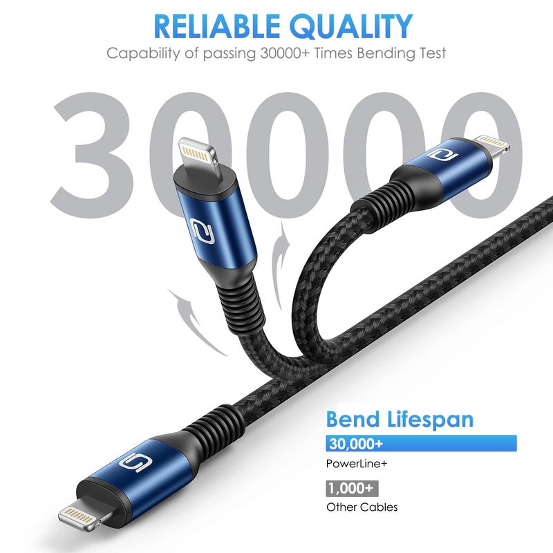 ohbox iPhone Charger Cable [Apple MFi Certified] 3Pack 6FT USB-A to Lightning Cable Nylon Braided Fast Charging Cord Compatible with iPhone 14/13/12/11 Pro Max/XR/XS/X/8/7/Plus/6S iPad/iPod/AirPods - Image 4