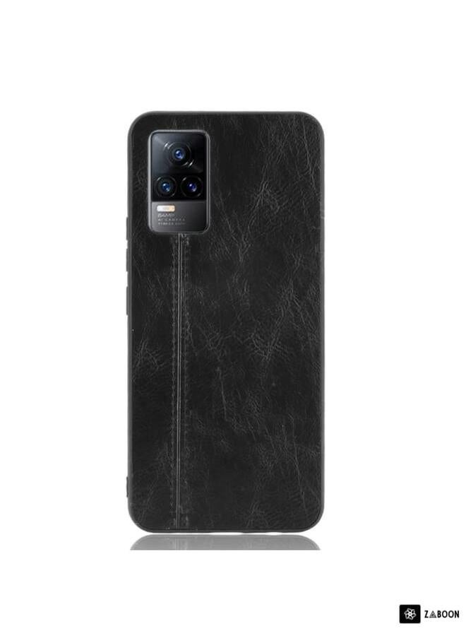 Zaboon Protective Case Cover For vivo V21e Shockproof Sewing Cow Skin Texture PC + PU + TPU Case  - Image 2