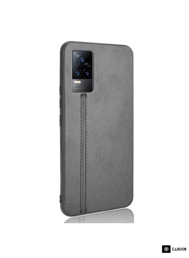 Zaboon Protective Case Cover For vivo V21e Shockproof Sewing Cow Skin Texture PC + PU + TPU Case  - Image 3