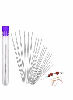 KASTWAVE Beading Needles, 6 Sizes Beads Needles Big Eye Beading Needles Collapsible Beading Needles Set for Jewelry Making with Needle Bottle 18 Pieces  - Image 1