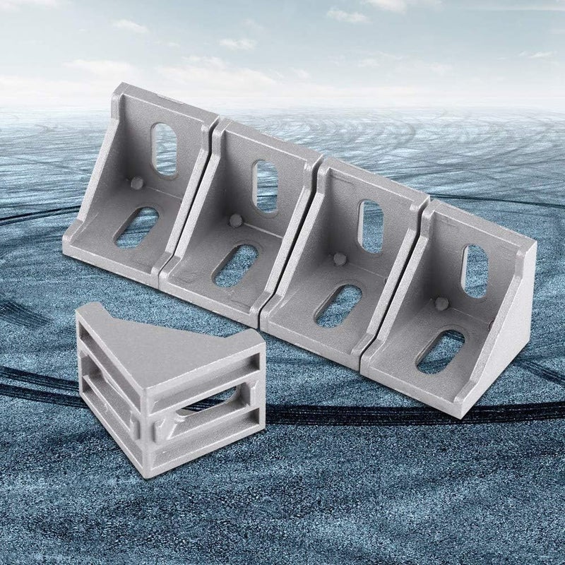 klarako Right Angle Brace Fastener Bracket, 5Pcs 40x40mm L Shape Corner Connector Aluminum Alloy Shelf Support Bracket - Image 1
