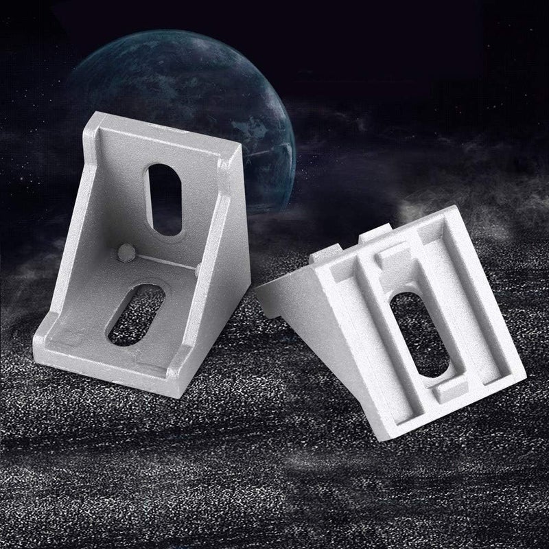 klarako Right Angle Brace Fastener Bracket, 5Pcs 40x40mm L Shape Corner Connector Aluminum Alloy Shelf Support Bracket - Image 2