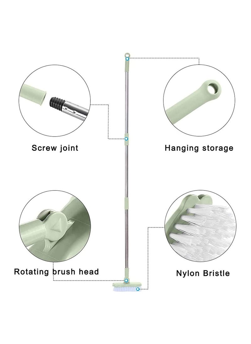 Y&D Floor Scrub, Scrub Brush Bathroom Bathtub Shower Tile Grout Scrubber Rotatable Handle Indoor Kitchen Push Broom Scrubbing Cleaning  - Image 3