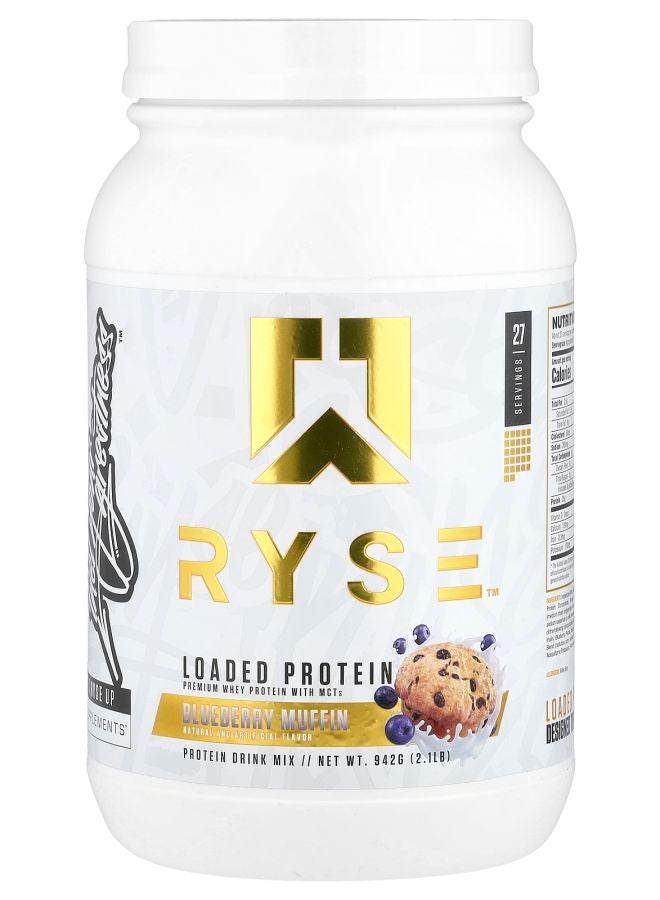 RYSE Loaded Protein Premium Whey Protein with MCTs Blueberry Muffin  2.1 lb (942 g)