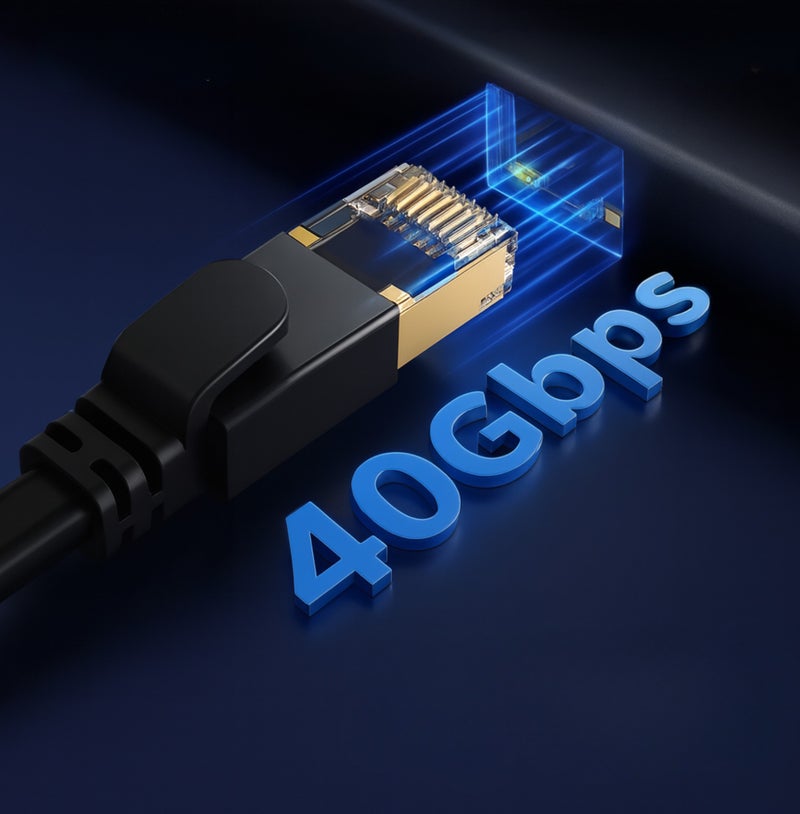COMPIX Ethernet Cable Cat 8 20M, High Speed Internet Cable 40Gbps 2000MHz RJ45 Braided Double Shielded LAN Cable – Ideal for Gaming, Modem, PS4, PS5, PC, Router, Smart TV, Xbox, Laptop - Image 4