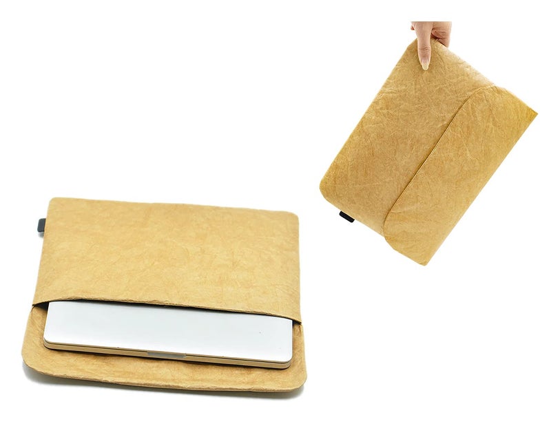 The Mujen Vintage/Retro Tyvek Paper Tablet Sleeve Case, Bag for iPad, Air, Pro, Mini, Surface, Galaxy Tab, Kindle, 12inch Laptop Sleeve Scrapbooking Stickers Organizer (Brown, iPad mini) - Image 5
