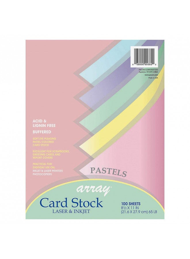 Array Card Stock Pacon Card Stock, 8 1/2 inches x 11 Inches, Pastel Assortment, 100 Sheets (101315), Assorted Pastel - Image 1