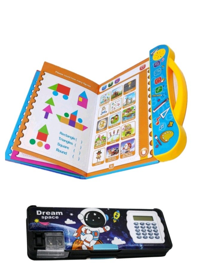 Manos Audio Book Learning Pencil Box Cartoon Print for Kids Combo Pack - Image 1