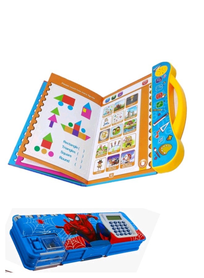 Manos Audio Book Learning Pencil Box Cartoon Print for Kids Combo Pack - Image 2
