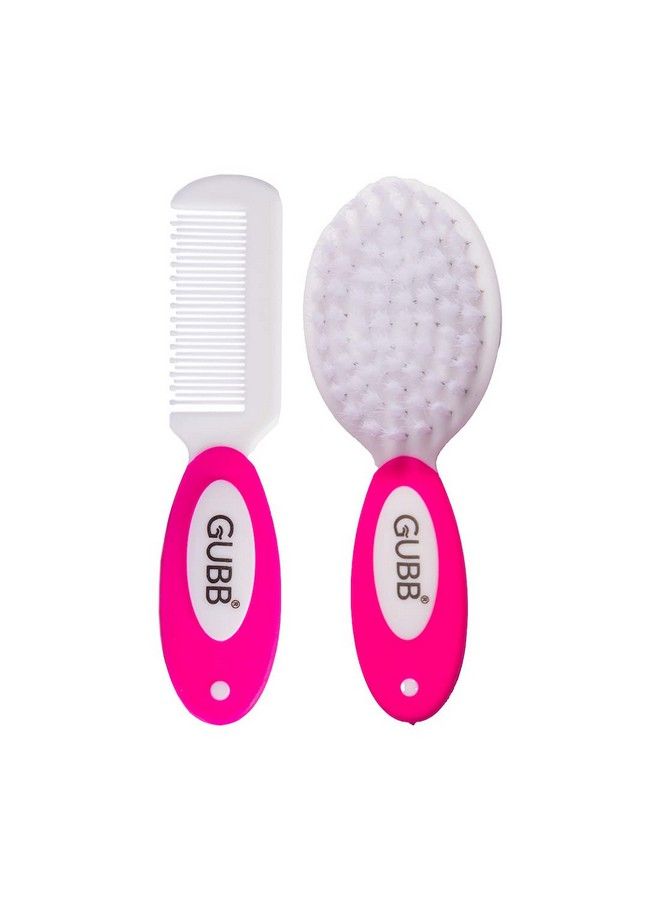 GUBB Baby Grooming Kit For New Born Baby ; Smartly Designed Soft Teeth Bpa Free Non Toxic Baby Comb & Brush Set With Soft Nylon Bristles Pink - Image 2