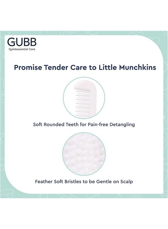 GUBB Baby Grooming Kit For New Born Baby ; Smartly Designed Soft Teeth Bpa Free Non Toxic Baby Comb & Brush Set With Soft Nylon Bristles Pink - Image 4