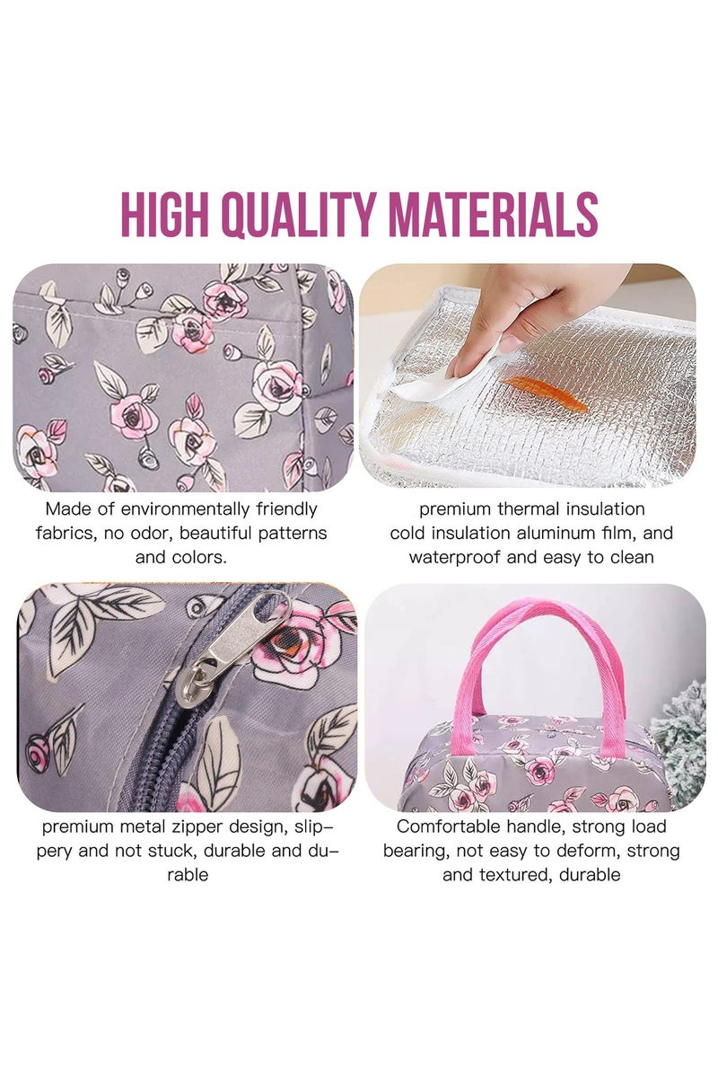 تيديلين حقيبة غداء وردية اللون (رمادية) - حقيبة معزولة مقاومة للماء وقابلة لإعادة الاستخدام للأطفال أو البالغين، مثالية لصناديق الغداء، وصناديق تيفين، والنزهات، والعمل، أو المدرسة - Image 5