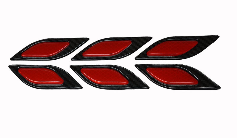Allure Auto® Carbon Fiber Graphic Car Reflective Sticker,Warning Sign Bumper Door Fender Hood Anti-Scratch Cover Decal(RED) for Toyota Corolla Altis New - Image 1