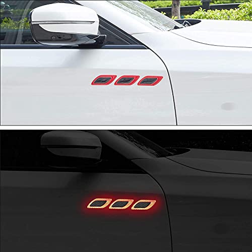 Allure Auto® Carbon Fiber Graphic Car Reflective Sticker,Warning Sign Bumper Door Fender Hood Anti-Scratch Cover Decal(RED) for Toyota Corolla Altis New - Image 4