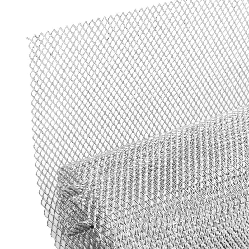 شبكة مشبك السيارة العالمية AggAuto 40x13 من سبائك الألومنيوم إدخال شبكة المصد ثقب ماسي 3x6mm واحدة من أكثر الشبكات متعددة الوظائف فضية