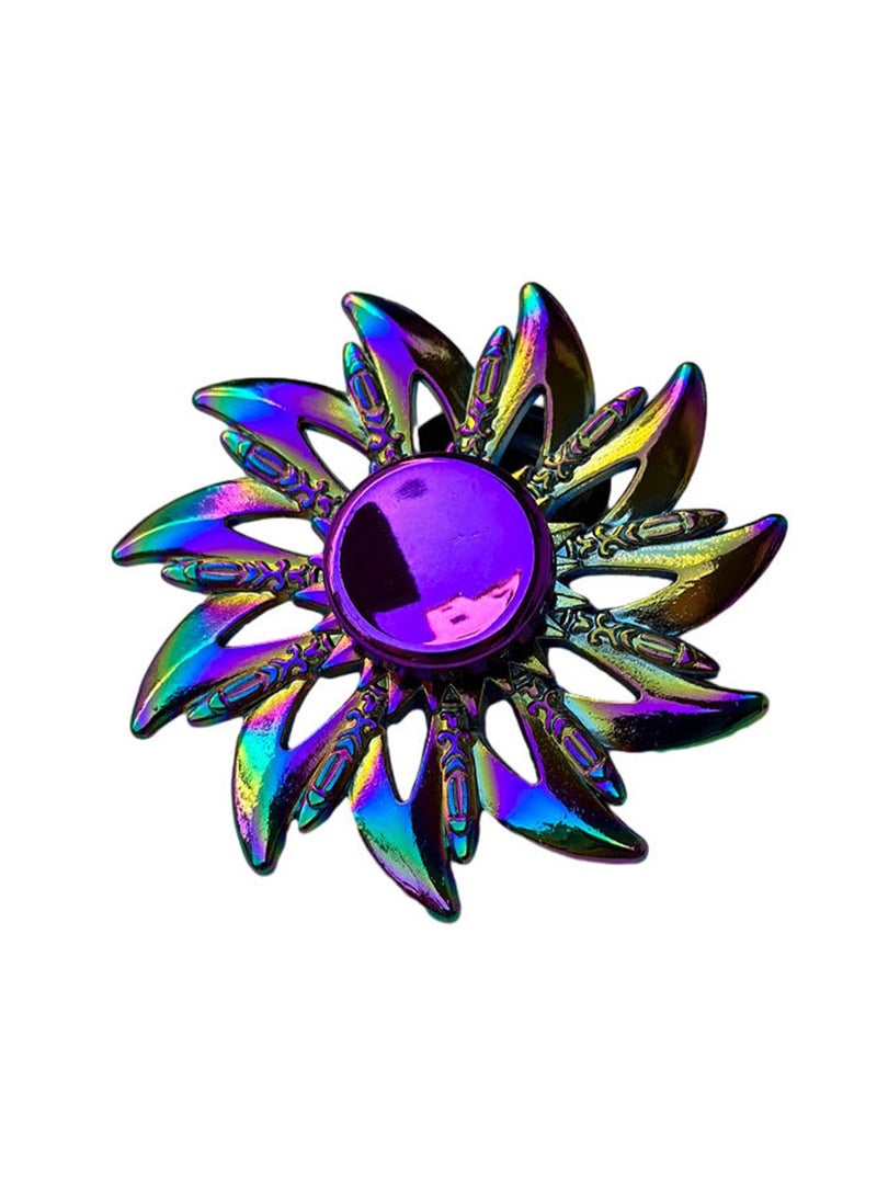 Lotus Colorful Fidget Spinner Relieves Stress And Anxiety, Finger Spinner Metal Focus Stainless Steel, Eliminate Boredom For Children Adults, Birthday Gift  - Image 1