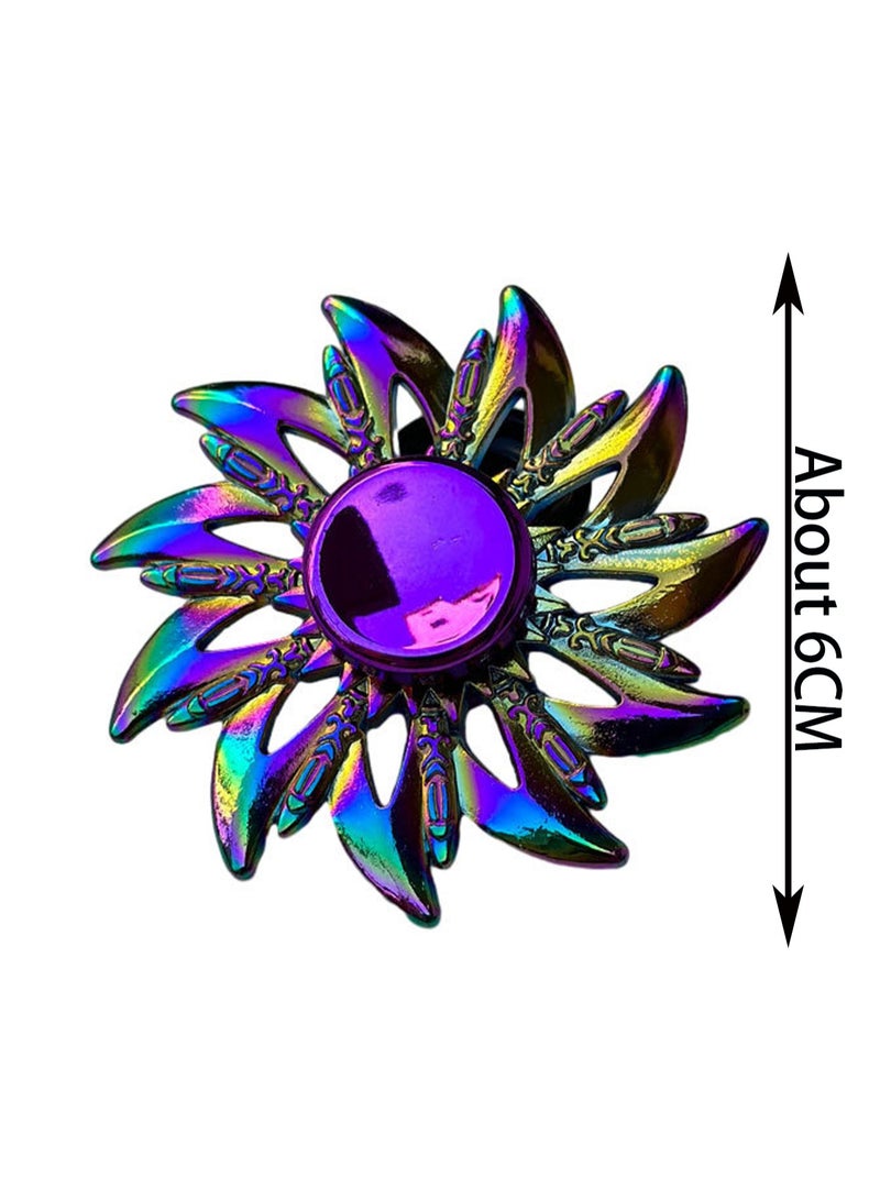 Lotus Colorful Fidget Spinner Relieves Stress And Anxiety, Finger Spinner Metal Focus Stainless Steel, Eliminate Boredom For Children Adults, Birthday Gift  - Image 2