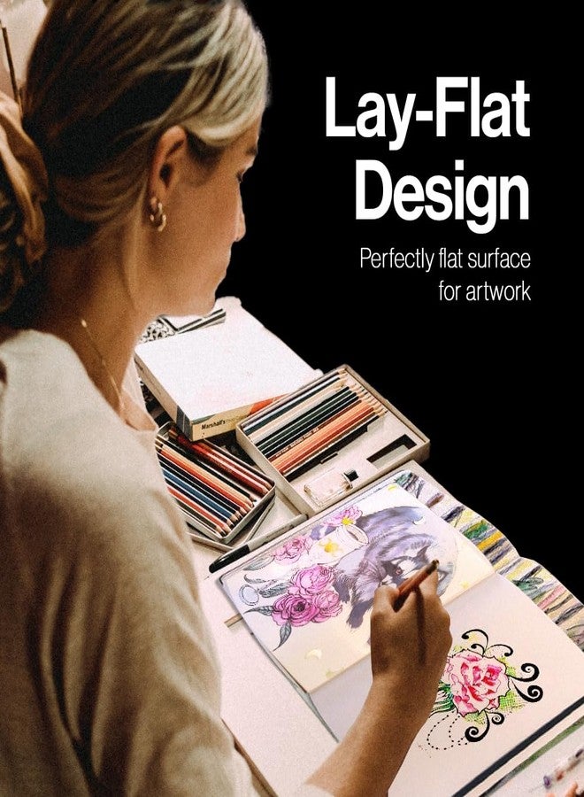 Leda Art Supply Softcover Sketch Book, A4 Sketchbook for Drawing, Lay Flat for Everyone, 160 Plain Pages Artist Journal Ideal for Ink, Water Color, Pen, Pencils, Size: Extra Large, Leda Art Supply - Image 4