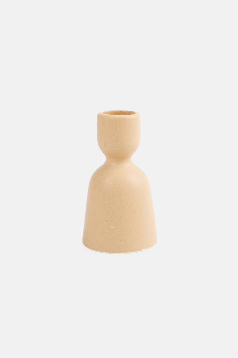 Muy Mucho Ceramic Candlestick, Beige  - Image 1