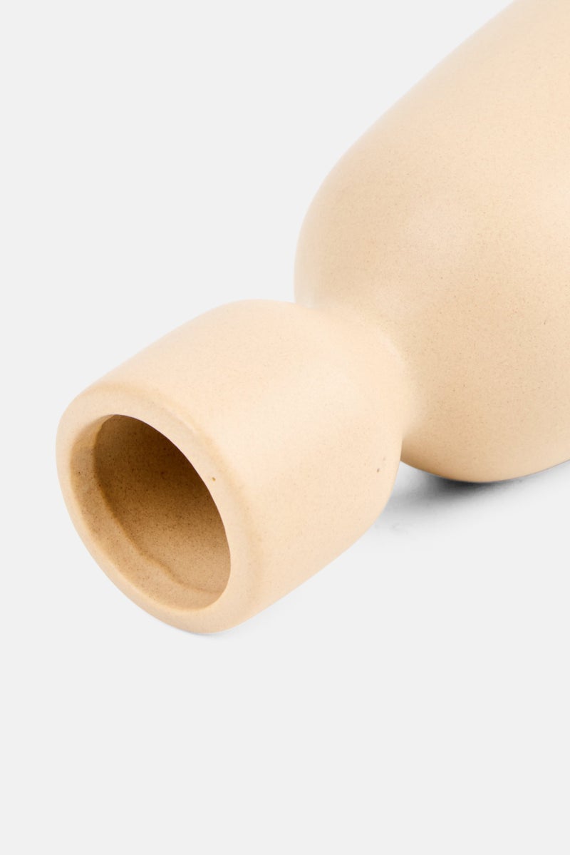 Muy Mucho Ceramic Candlestick, Beige  - Image 3