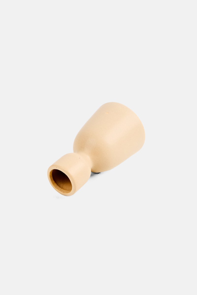 Muy Mucho Ceramic Candlestick, Beige  - Image 2