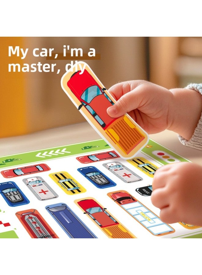 Children's Car Moving Out Of The Library Car Huarong Road Thinking Training Kindergarten Toys Racing Car Breakthrough Problem Solving Entry Toys-Color:【chinese Color Box】 12 Challenge Questions - Moving The Car Out Of The Warehouse (13 Cars) 340g - Image 5