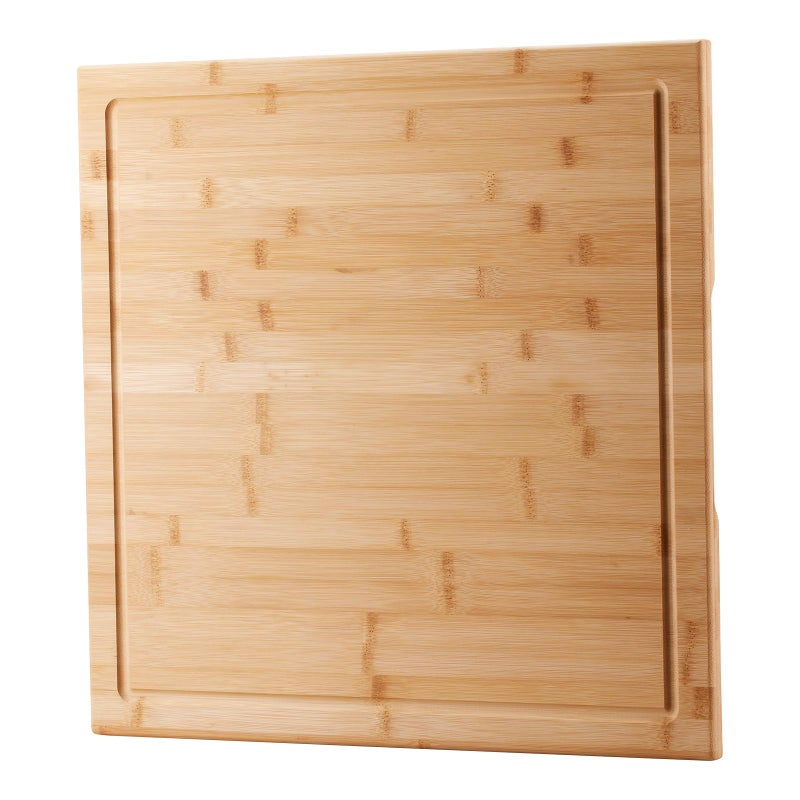 Bamboo Cutting Board  20 x 20 inch Large Wood Chopping Board for Kitchen Meat Vegetables BBQ Square Butcher Block with Juice Groove and handle 08Th