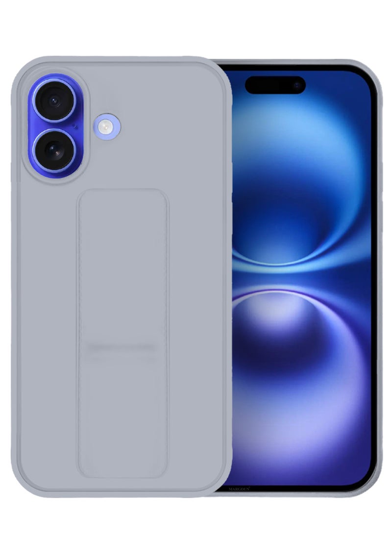 CATANES - (for Apple iPhone 16) 3Packs (1Case, 2Screen Protectors), Case Premium PU Leather Back Cover with Stand Function Shockproof and Anti Scratch Finger Grip Case Cover / Grey - Image 1