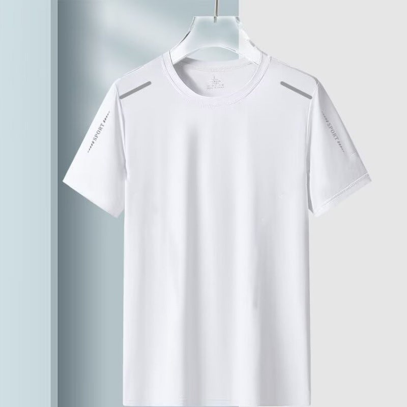 Ice Silk Short-Sleeved T-Shirt Men'S Summer Thin Quick-Drying Mesh Sports Fitness Half-Sleeved Tops Casual Manufacturers - Image 1