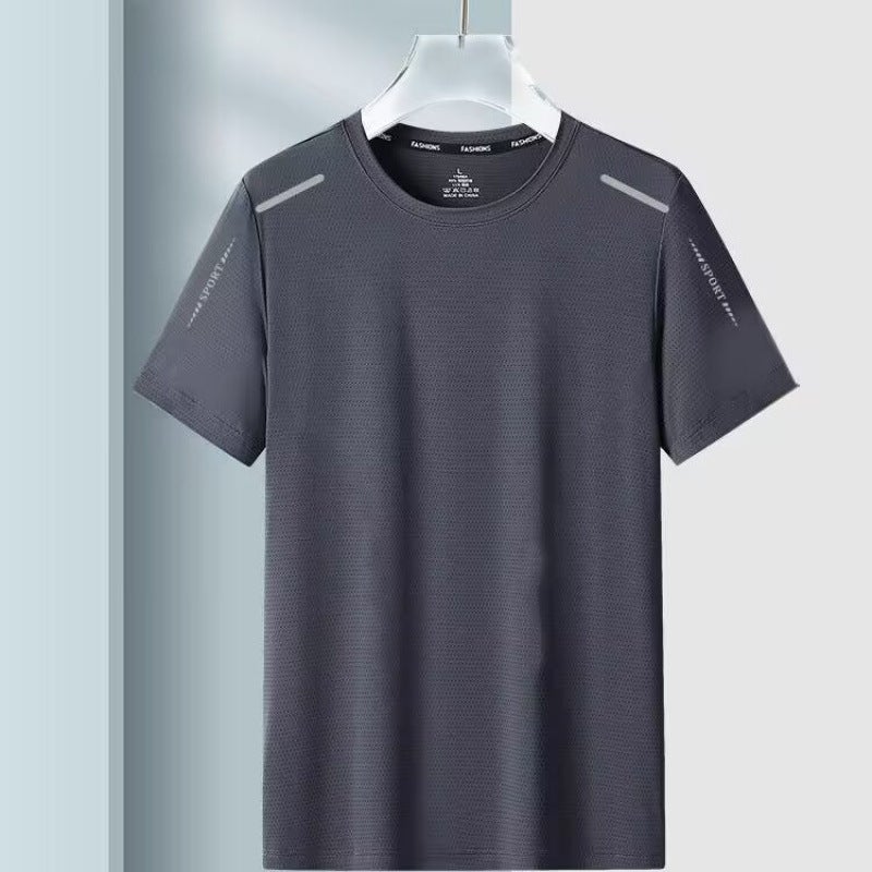 Ice Silk Short-Sleeved T-Shirt Men'S Summer Thin Quick-Drying Mesh Sports Fitness Half-Sleeved Tops Casual Manufacturers - Image 2