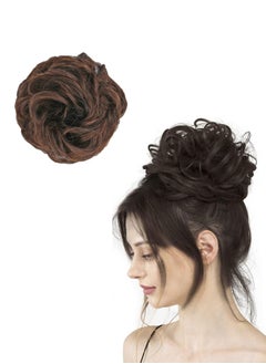 Adando Adando 1 PCS Messy Hair Bun Extensions Messy Curly Hair Bun Scrunchie  with Elastic Rubber Band Ponytail Hair Extensions Synthetic Tousled Hair for Women Hair Accessories Donut Roller Bun Wig 