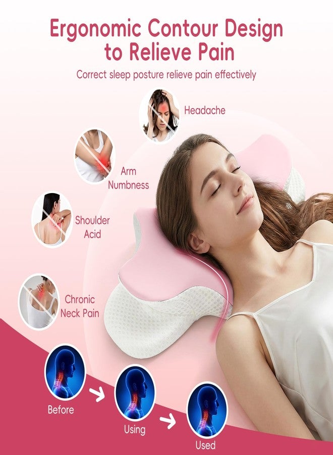 FGNTWP Cervical Neck Pillow for Pain Relief, Ergonomic Contour Pillow for Sleeping, 2 Heights Cooling Pillow for Neck and Shoulder Support, Memory Foam Orthopedic Pillow for Side Back Stomach Sleepers - Image 3