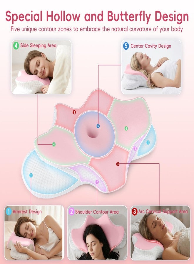 FGNTWP Cervical Neck Pillow for Pain Relief, Ergonomic Contour Pillow for Sleeping, 2 Heights Cooling Pillow for Neck and Shoulder Support, Memory Foam Orthopedic Pillow for Side Back Stomach Sleepers - Image 5