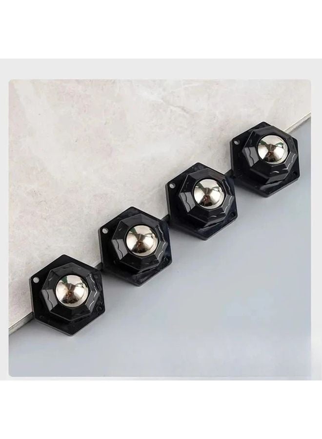 Heavy Duty Furniture Casters 4PCS Black 440LB Capacity 360 Swivel Stainless Steel Wheels - Image 1