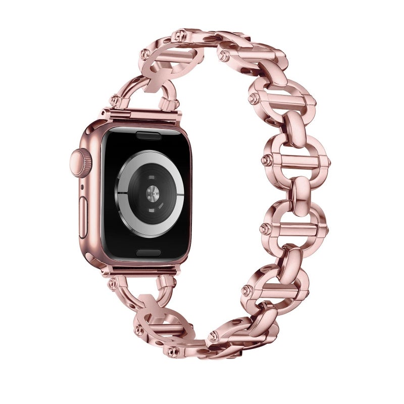 erorex Ladder Buckle Metal Watch Band For Apple Watch Series 10 46Mm(Pink) - Image 1