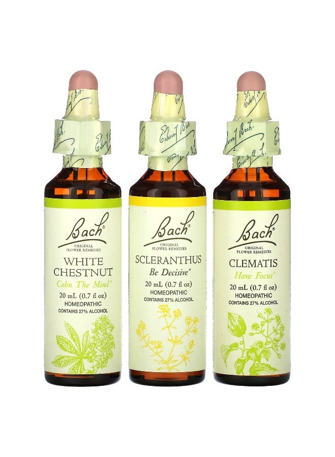 Bach باخ، مجموعة تركيز صفاء الذهن، 3 قطارات، 0.7 أونصة سائلة (20 مل) لكل منها - Image 3