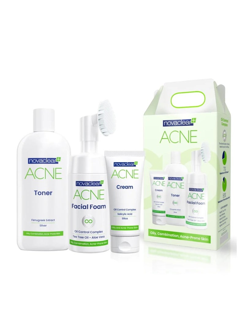 NOVACLEAR ACNEKIT (FACIAL FOAM100ML,TONER150ML ,CREAM40ML)