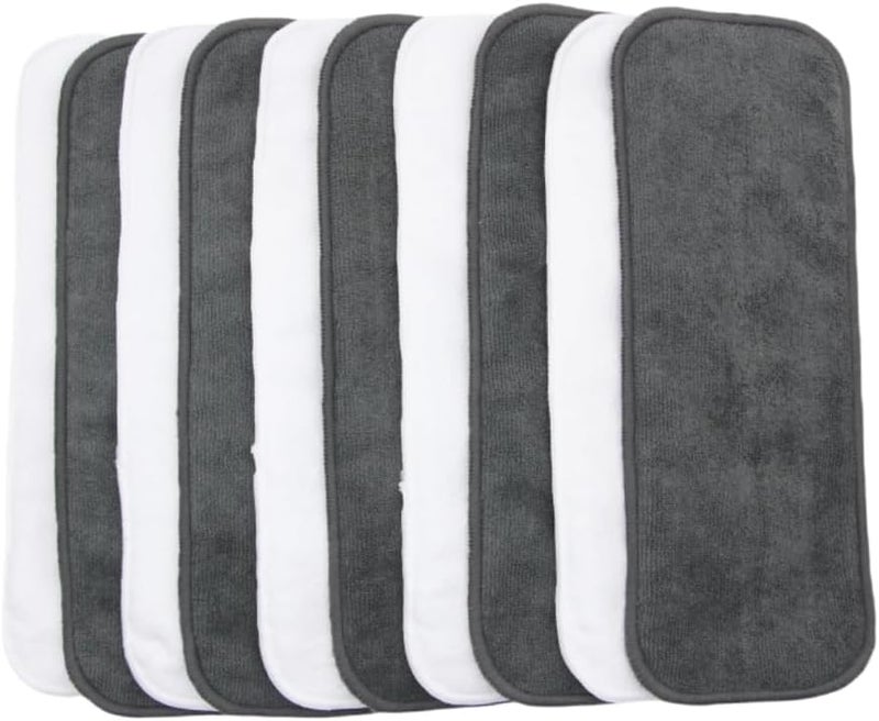 Kritiu SmartDry 5-Layer Booster Pads for Cloth Diaper | High Absorbent 5 Layer Washable and Reusable | Wet Free Booster Inserts | The Ultimate Baby Cloth Diaper Soaker Inserts (Black_White PackOf 10) - Image 1