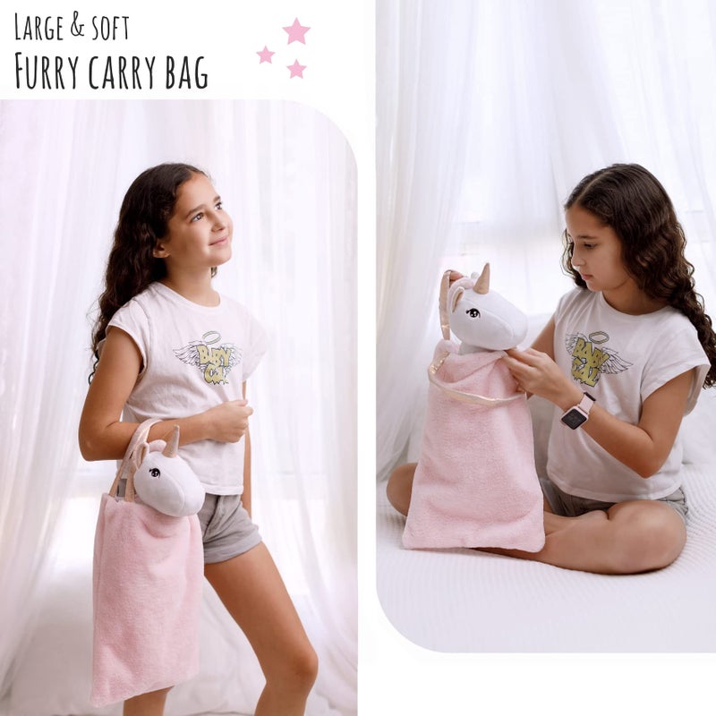Perfectto Design Ballerina Unicorn Doll Stuffed Animal for Girls - Plush Toy Doll Set, Bag, Tutu Cloths, Wings - Play Set for 3 4 5 Year Old Girl Gift for Little Girl, Birthday, Christmas Age 3-9 - Image 4