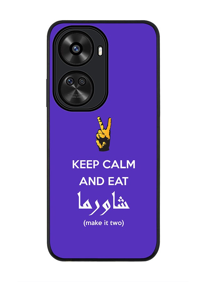 Stylizedd Rugged Black edge case for Huawei nova 12 SE / Huawei nova 11 SE 4G, Slim fit Flexible Anti Drop Thin Cover - Keep Calm And Eat Shawarma (Blue) - Image 1