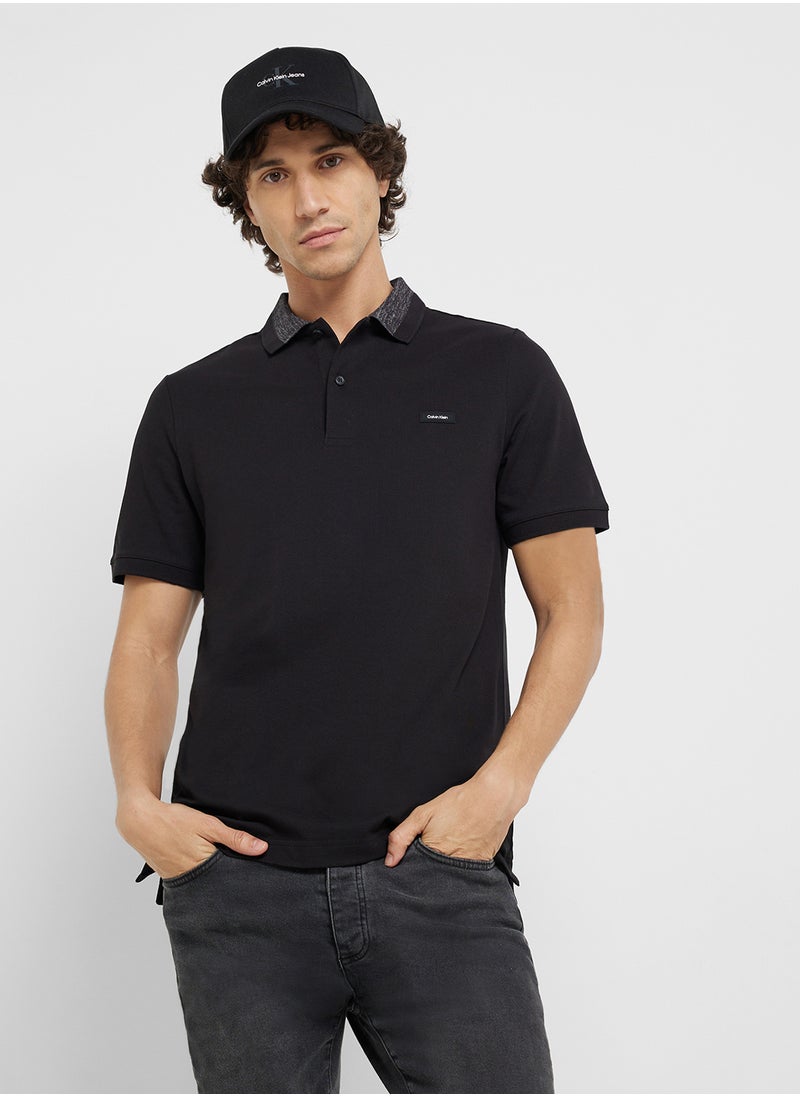 CALVIN KLEIN Stretch Pique Grindle Short Sleeve Polo  - Image 1