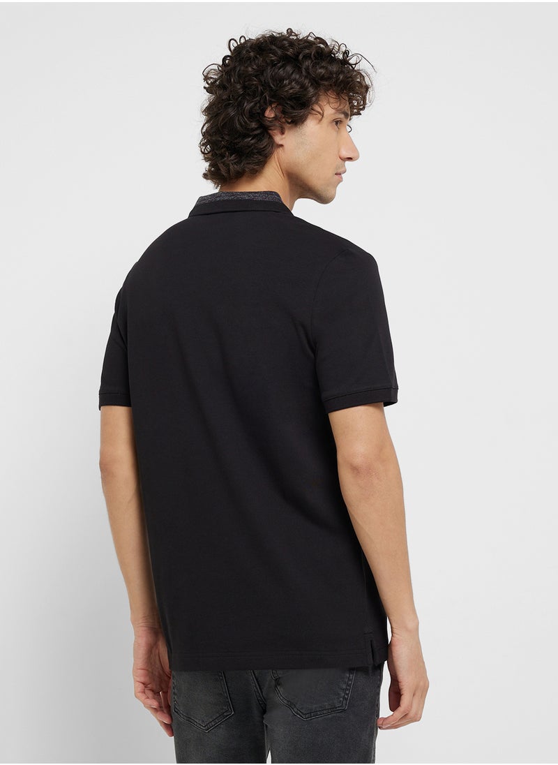 CALVIN KLEIN Stretch Pique Grindle Short Sleeve Polo  - Image 2